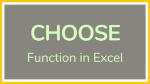 How to use the CHOOSE function in Excel - Tutorial