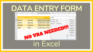 Data entry form in Excel without VBA - Tutorial