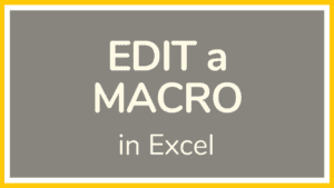 How to edit a macro in Excel - Tutorial