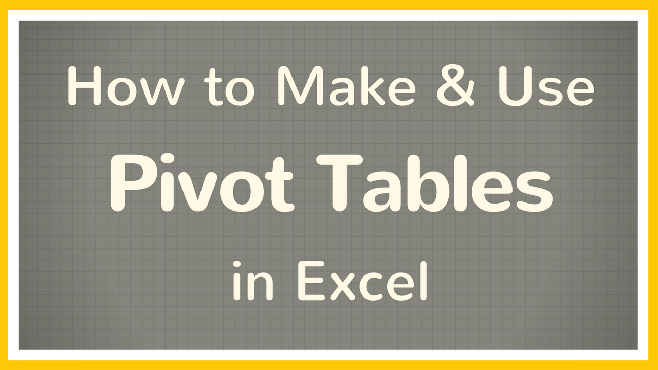 comment faire une pivot table excel