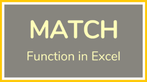 How to use the MATCH function in Excel - Tutorial