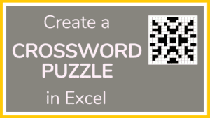 Make a Crossword Puzzle in Excel - Tutorial