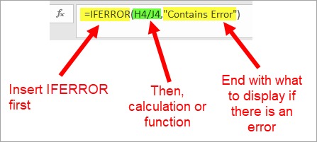 Anatomy of the IFERROR function in Excel