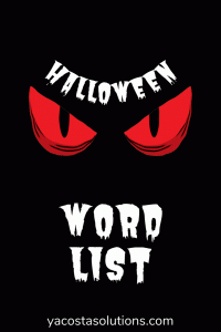 Halloween Words - Pin for Pinterest