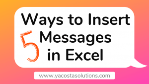 Ways to Insert Messages in Excel (image)