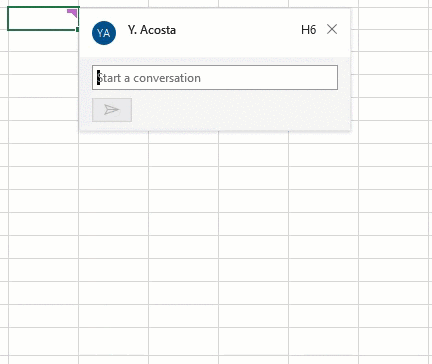 Example of"Conversation" Comments in Excel Office 365