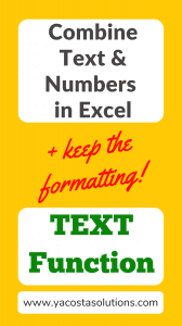 How to Use the TEXT Function in Excel to Combine Text with Numbers in Excel (Pin for Pinterest)