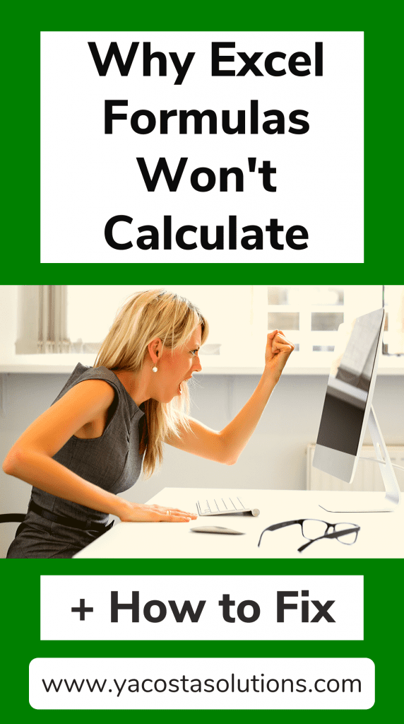 Reasons Why Excel Formulas Won T Calculate How To Fix Video Tutorial