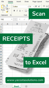 import receipts to excel other documents too