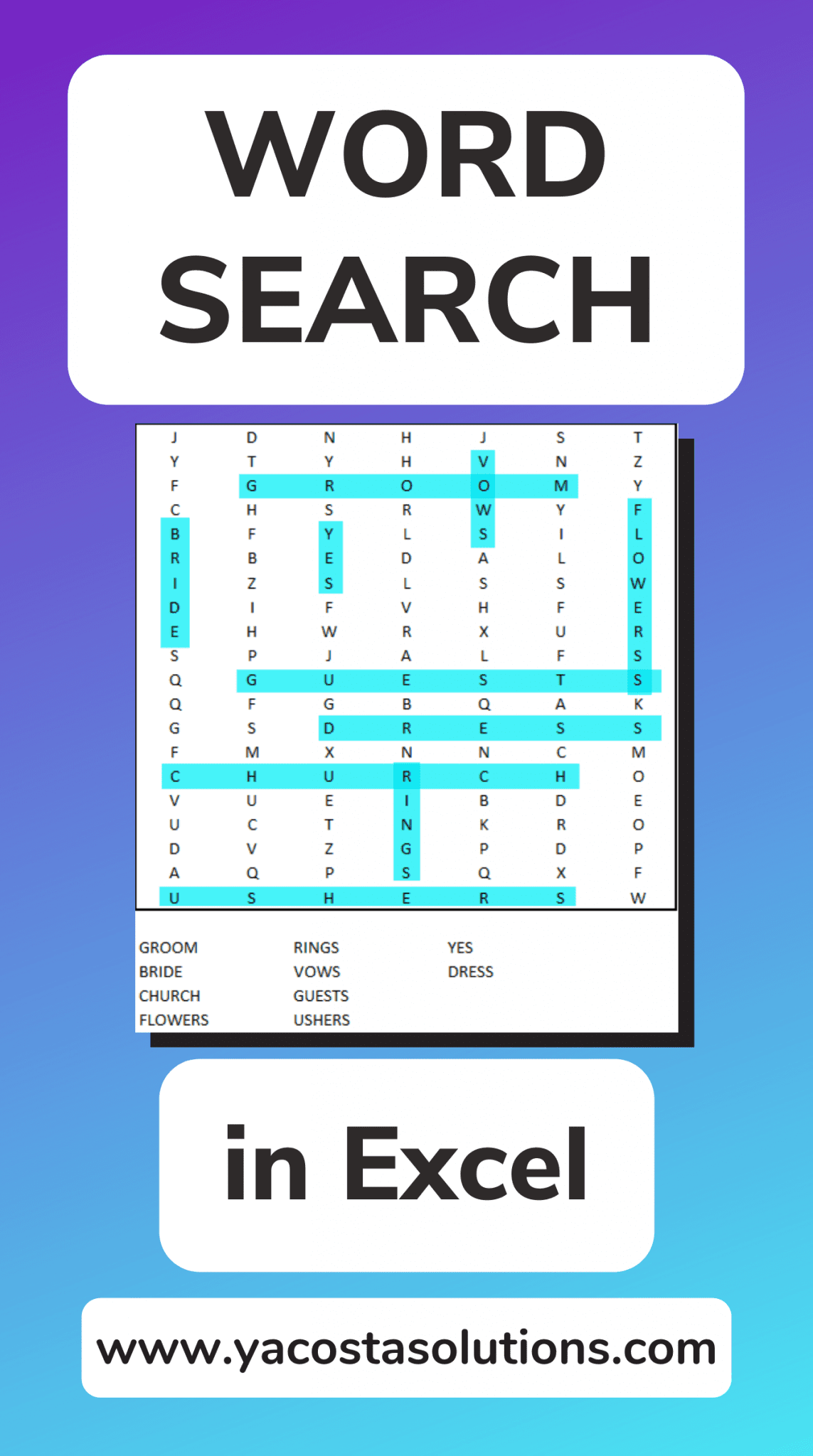 How to Make a Word Search Puzzle in Excel (+ video tutorial)