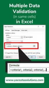 Apply Multiple Data Validation in Excel (Pin for Pinterest)