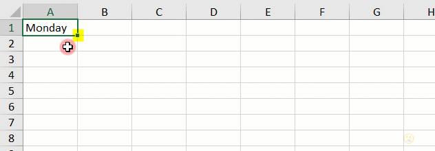 Autofill Days of the Week in Excel Example