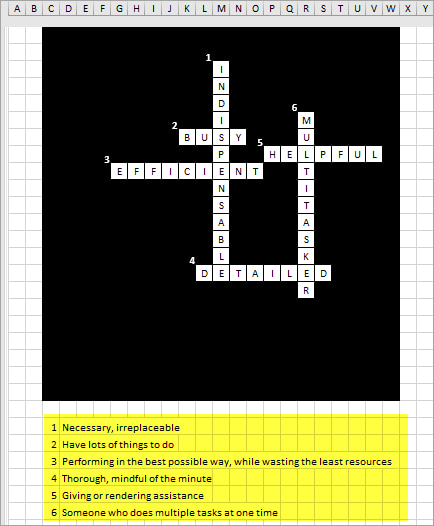 Create a Crossword Puzzle in Excel (with video tutorial)