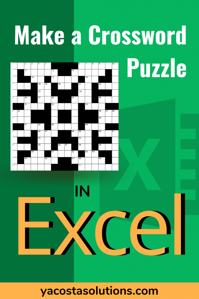 Create A Crossword Puzzle In Excel with Video Tutorial 