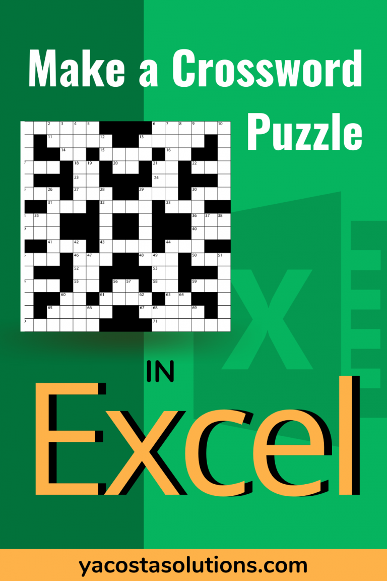 Create a Crossword Puzzle in Excel (with video tutorial)
