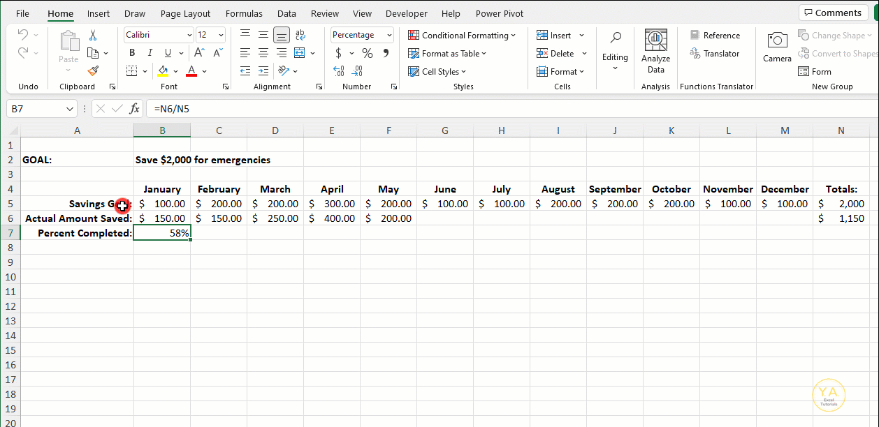 how-to-make-a-simple-goal-tracker-in-excel-video-tutorial