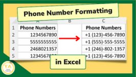 How to Format Phone Numbers in Excel (with Video Tutorial) Phone Number Formatting in Excel - Tutorial Feat. Image