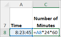 Multiply by 24 and by 60 to Convert a Time Value to Total Minutes