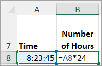 Multiply by 24 to Convert a Time Value to Total Hours